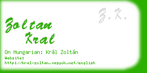 zoltan kral business card